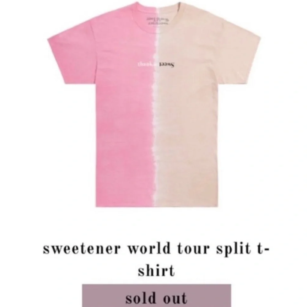 ARIANA GRANDE Sweetener Thank U Next World Tour SWT Split Color T-Shirt XL NEW - Picture 1 of 10
